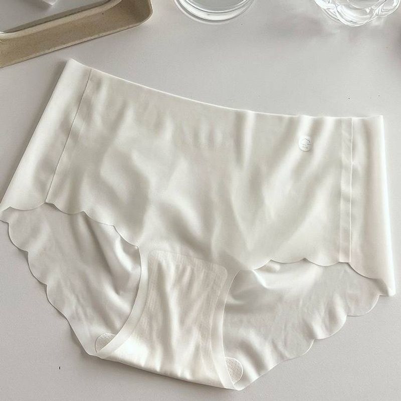 Mutandine invisibili lisce come la seta per donna – Intimo traspirante in nylon con tassello in cotone (nero/bianco/color carne, M-XL)_voghion.com