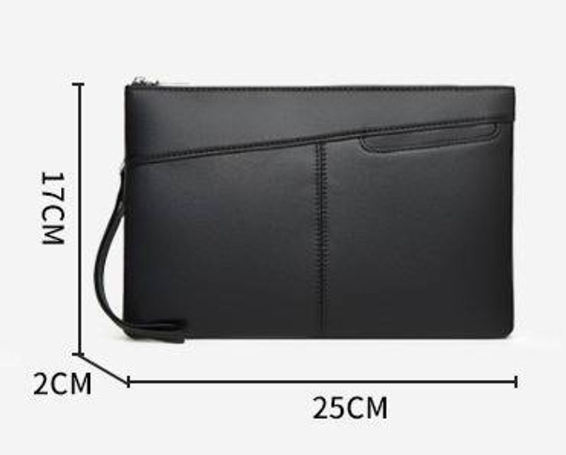 Men's Clutch Bag Wrist Bag Men's PU Leather Clutch Bag Soft Waterproof Business Mobile Phone Bag Underarm Bag Style Portable_voghion.com