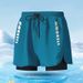 Two-Piece Suits Commerce Double Layer Swimming Trunks Men's Loose Anti Embarrassment Beach Pants Men's Large Size Trunks Hot Spring Swimwear_voghion.com