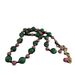 Accessori in stile palazzo retrò, agata verde, perline di pietra rosa, collana di media lunghezza abbinata a orecchini, catena maglione versatile_voghion.com