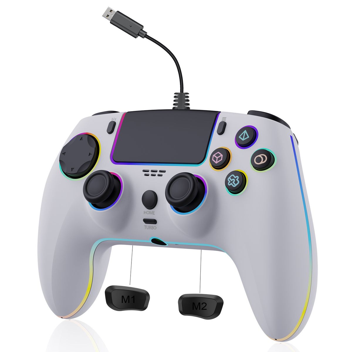 Controller di gioco per PC/Steam P5 Wired RGB Light Hall Trigger Vibration Burst Back Key SZ-5005W_voghion.com