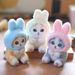 Plush Adorable Cute Cat Toy Keychain Rabbit Bag Charm Stuffed Animal Doll_voghion.com