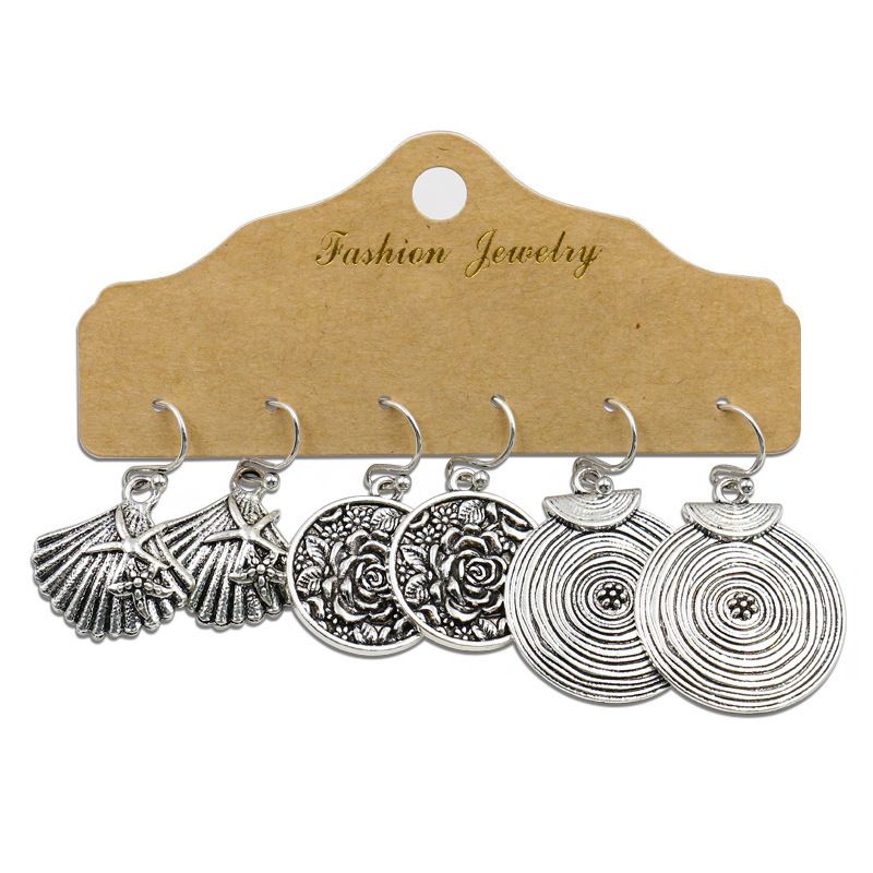orecchini donna combinazione creativa orecchini oro irregolare set da 3 pezzi orecchini foglia albero personalità_voghion.com