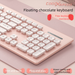 Tastiera elettrica touch al cioccolato, carina, portatile, wireless, per casa, per ragazze, silenziosa, con cavo, set di mouse, moda, ufficio_voghion.com