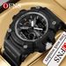 Men's Digital Analog Sports Watch With LED Backlight, Alarm, Stopwatch, 50m Water Resistance, Shockproof For Outdoor, Running, And Daily Use_voghion.com