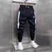 2023 New Men's Striped Casual Pants Tie-in Hip Hoodies Spring And Autumn Haren Handsome Sports Youth_voghion.com