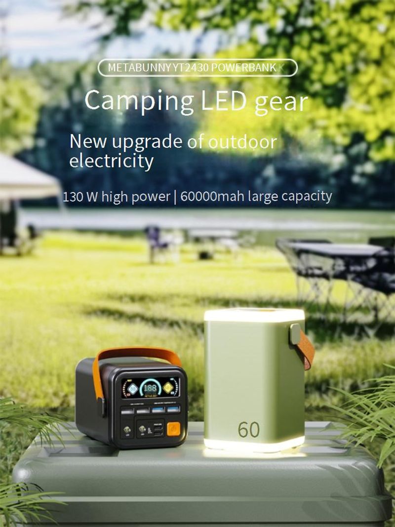 Power Bank 60000 MAh Large Capacity Power Bank Fast Charge 45W Mobile Power Multi Port Output Outdoor Energy Storage With Light For Night Fishing_voghion.com