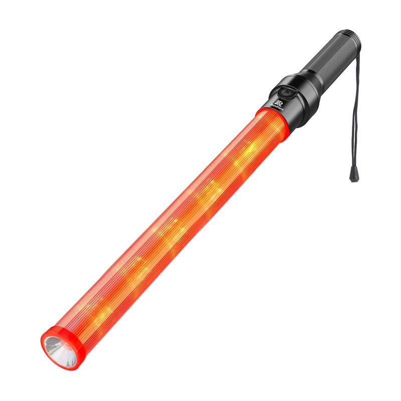 1 Packung Verkehrsstab, 21 Zoll Verkehrsleitstab, Nachtsicherheits-Leuchtstab mit 3 Blinkmodi, Luftauswurf-Signalstab plus weißem LED-Leuchtkopf für Flughäfen, Parkplätze, Autorichtung_voghion.com