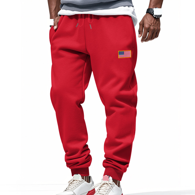 Cross Border Independent Station Frühling und Herbst Amerikanische Lose Herren Casual Simple Freedom Independence Day Sport Casual Kordelzug Jogginghose_voghion.com
