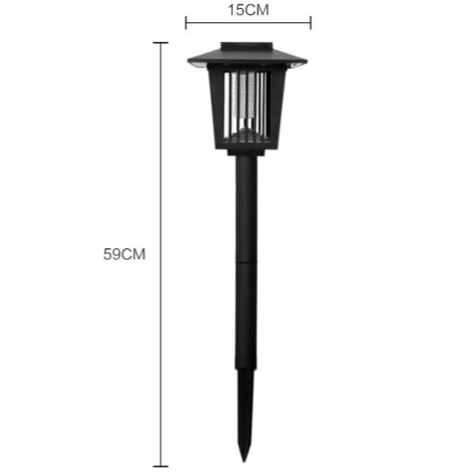 Solar Mosquito Killer Lamp - Outdoor Hanging LED Bug Zapper With UV & White Light Modes, Waterproof For Garden, Camping (150x150x570mm, DC-856 Model)​_voghion.com