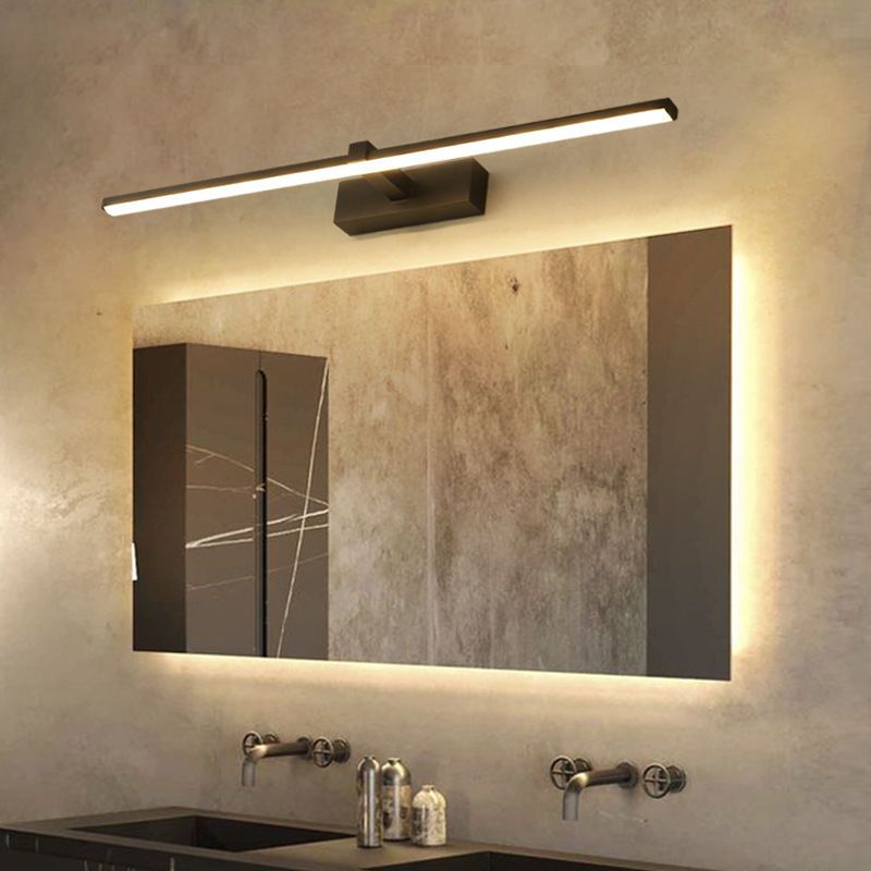 Specchio da bagno a LED in stile nordico, impermeabile, moderno, semplice, da parete, per toilette_voghion.com