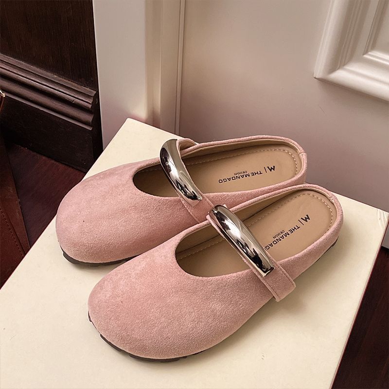 Hausschuhe im französischen Abendstil für Damen 2025 Neue Frühlings-Flach-Mary-Jane-Damenschuhe mit weicher Sohle und Rock Sanfte Bohnenschuhe_voghion.com