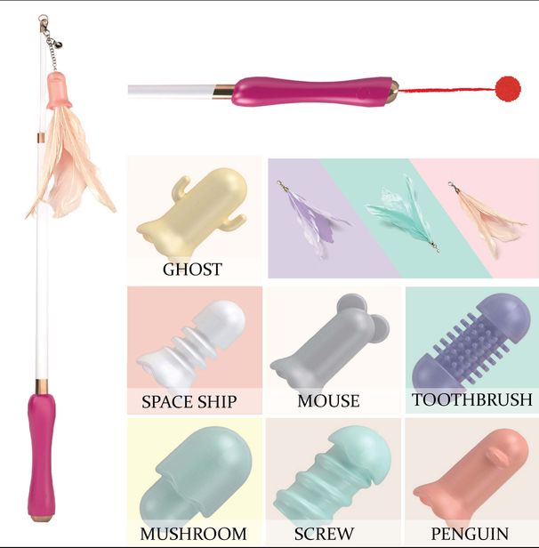 Pet Life 'Wander-cat' Customizeable and Extendable 10-in-1 Attachment Laser Cat Teaser_voghion.com