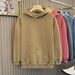 Old Washed Hooded Sweatshirt For Men With Dropped Shoulders And Thick Solid Color Hoodie_voghion.com