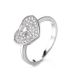 Anello da donna con diamanti a forma di cuore in argento sterling S925, design di nicchia leggero e di lusso, alla moda, per le dita_voghion.com