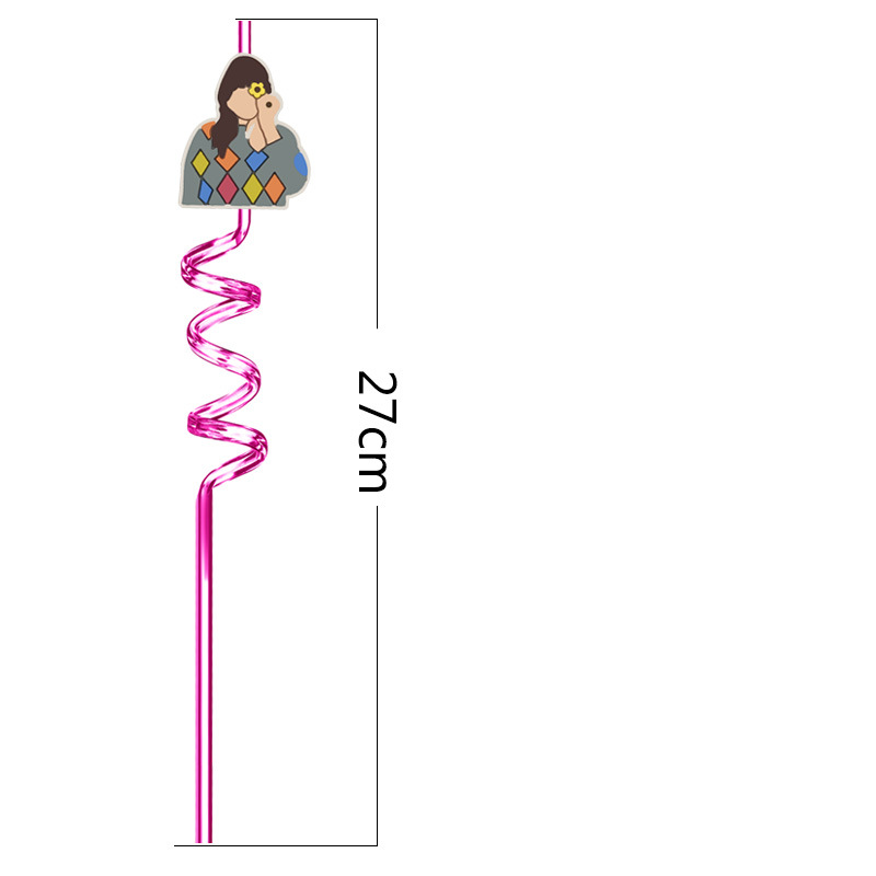 Pajitas en espiral reutilizables con forma unisex, suministros para fiestas_voghion.com