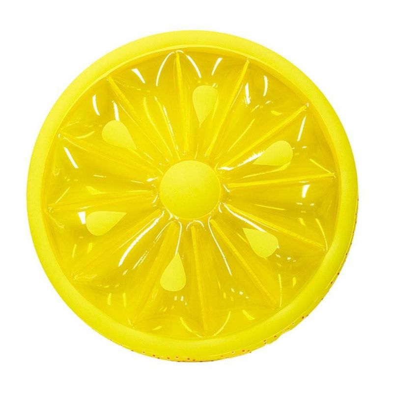 Inflatable Lemon Pool Float - Smiley Face Round Float For Adults & Kids, Premium PVC Design​​_voghion.com