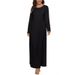 Women's Muslim Worshipwear Basic Long Sleeved Laydown Round Neck Dress Middle Eastern Solid Color Robe_voghion.com