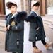 Winter New Style Boy Cotton Coat Korean Style Medium And Large Children's Children's Medium And Long Thick Large Fur Collar Down Cotton Coat_voghion.com
