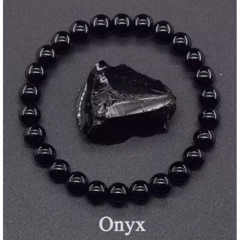 Agate Tiger Eye Crystal Natural Stone Elastic Cord Beaded Bracelet For Men And Women_voghion.com