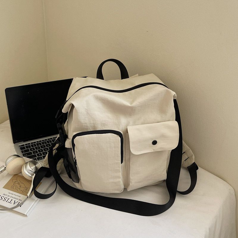 LazyZoom New Niche Multi-Pocket Lightweight Large Capacity Backpack Casual Multi-Way Shoulder Crossbody Bag_voghion.com