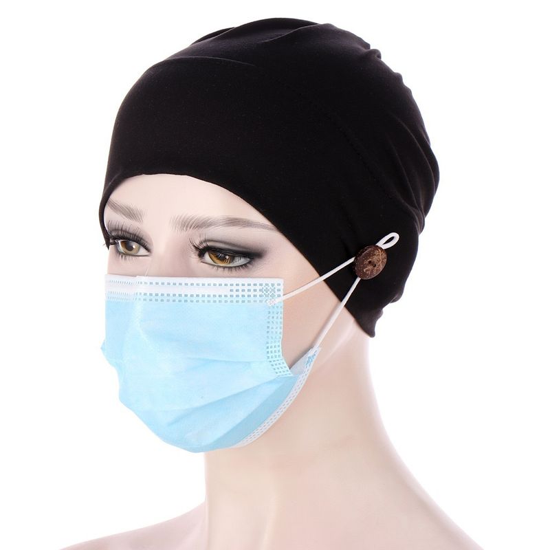 Women's Hats Candy Color Button-proof Pullover Hat Baotou Hat Brushed Milk Silk Multi-Color Chemotherapy Cap_voghion.com
