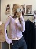Hong Kong Style Design V-Neck Long Sleeve Knitted Sweater For Women Early Autumn Elegant Inner Wear Petite Slim Fit_voghion.com