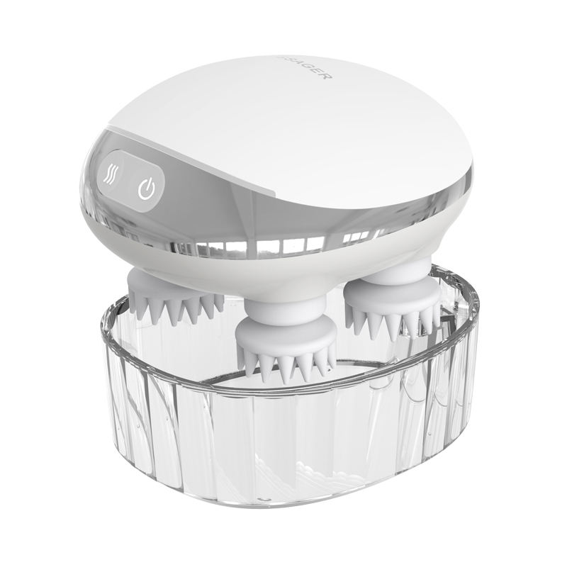 PSK112 Elektromos fejbőrmasszírozó hajnövekedési nyomás relax intelligens magas és alacsony fokú gyúrófogás + rezgés + piros fény_voghion.com