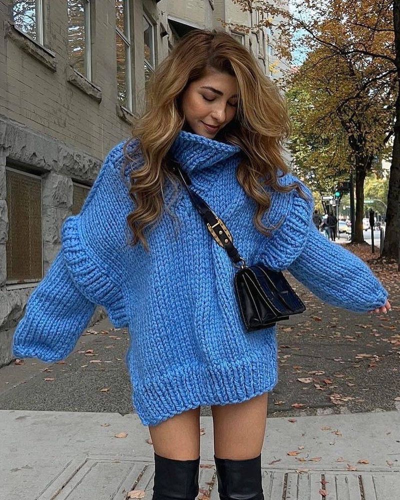 Cloud Knit Sweater – Oversized High-Neck With Hand-Crochet Lace (S-XXL, Acrylic-Polyester, Reykjavik Fog Meets Brooklyn Loft Aesthetic)​​_voghion.com