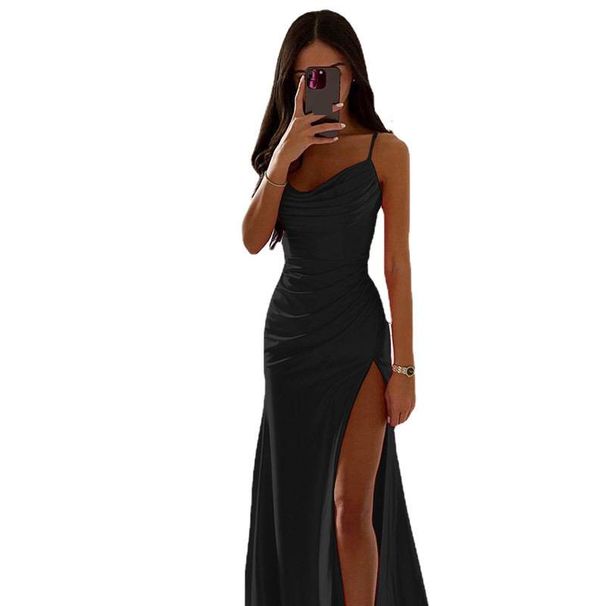 Women's Clothing Elegant Satin Wrap Dress With Corset Bustier & High Slit - Bodycon Midi Dress For Women, Stretch Polyester Formal Gown (S-3XL)_voghion.com