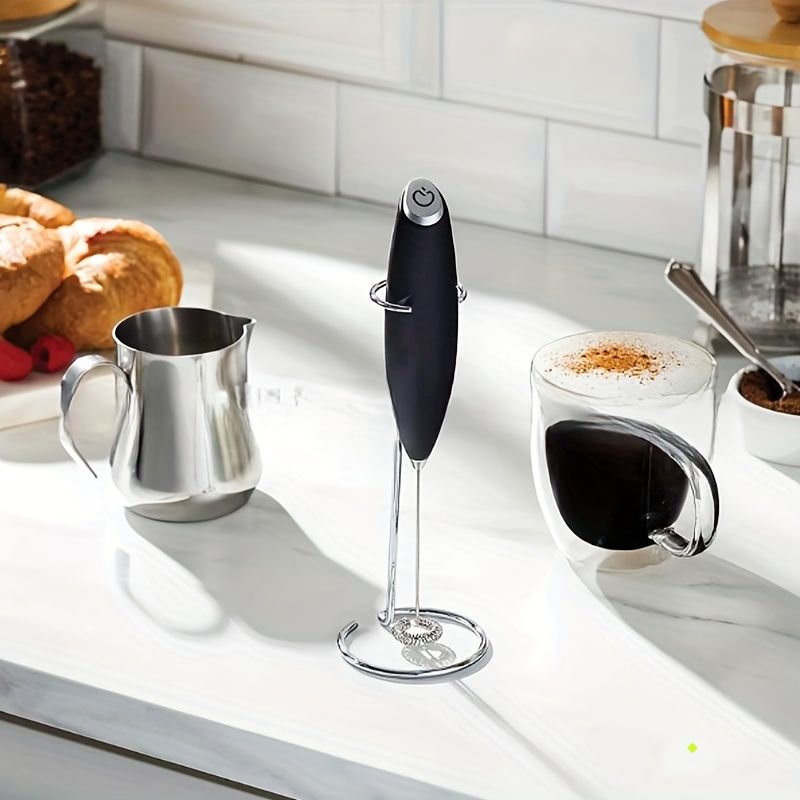 Elektrisk mælkeskummer kafferører i rustfrit stål Perfekt til at skumme mælk til at blande kaffe og lave latte_voghion.com