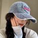 washed Denim Women's Baseball Cap, Embossed Wide-brimmed Duck Tongue Cap, Large Head Circumference, 2025 Spring And Summer New_voghion.com