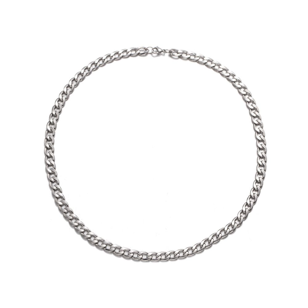 Basic Versatile Hip-Hop Cuban Titanium Steel Necklace Niche Style Punk Cool Trend Non-Fading Sweater Chain_voghion.com