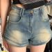 Straight elastic buttocks shorts for women's Instagram style spicy girl slim fit and distressed high waisted A-line_voghion.com