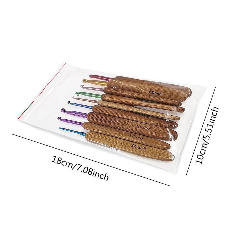 Knitting tools for sweaters carbonized bamboo handle crochet colored aluminum oxide crochet transparent bag packaging_voghion.com