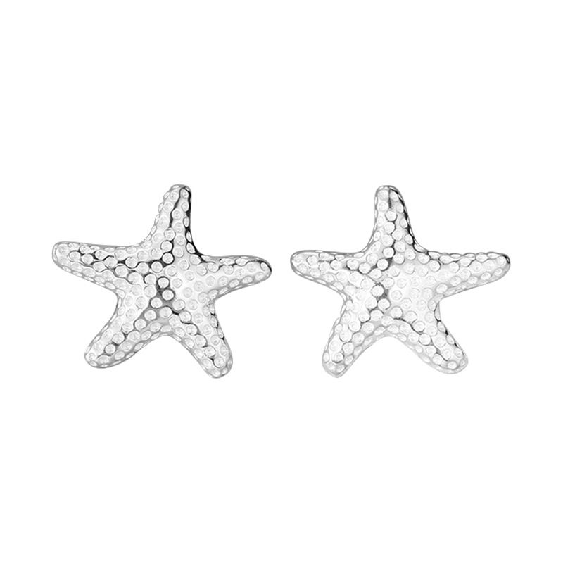 Cercei din argint sterlin cu stea de mare, design de nișă, cercei neregulați_voghion.com