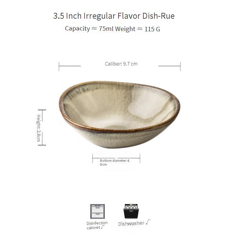 Nostalgic Irregular Ceramic Vegetable Bowls Special Plates Noodle Bowls Kiln Changed Tableware_voghion.com
