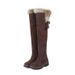 Neue Damenstiefel, Overknee-Stiefel mit Futter, Baumwollstiefel, Stiefel mit niedrigem Absatz, große Damenschuhe_voghion.com