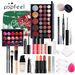 Weihnachts-Make-up-Set: Komplettes Gesichts-Make-up-Set mit Lidschatten, Lipgloss, Eyeliner, Schminkpinseln, Kosmetiktasche und Make-up-Produkten_voghion.com