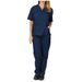 Vêtements pour femmes nouvelle couleur unie poche col en V uniforme de travail infirmier uniforme d'infirmière uniforme d'infirmière costume deux pièces femme_voghion.com