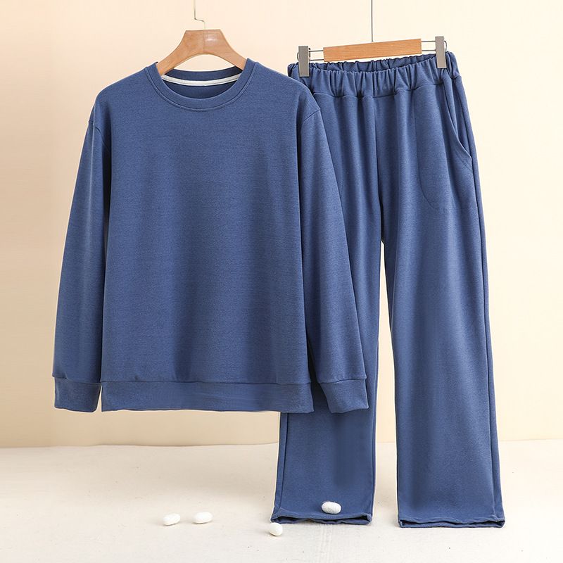 Underwear & Sleepwears Fleece Loungewear Set - Thickened Thermal Pajamas With Long Sleeve & Pants, Comfortable Homewear For Indoor & Outdoor Wear​_voghion.com