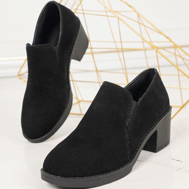 2024 Lente Nieuwe Damesschoenen Grove Hak Ronde Kop Grote Lefu Schoenen_voghion.com