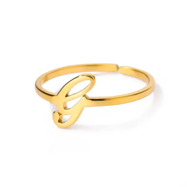 Anelli iniziali pronti in magazzino per le donne in acciaio inossidabile color oro con lettera dalla A alla Z, anello regolabile, gioielli di moda per matrimonio estetico, regalo BFF_voghion.com