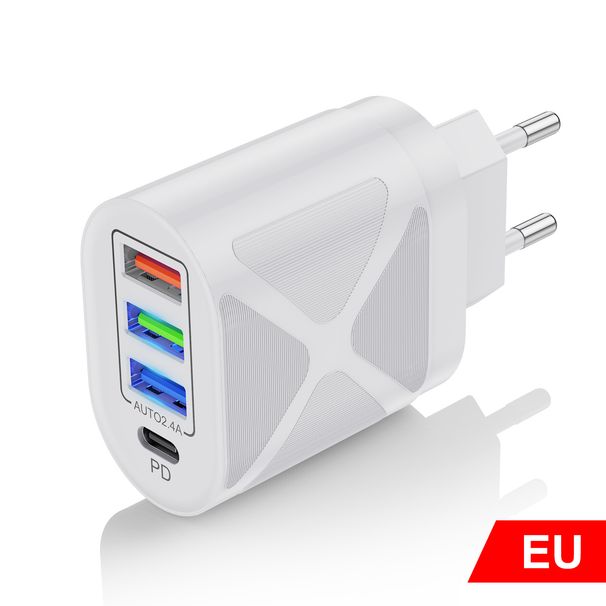 48W hurtigoplader 3.0 USB-oplader til iPhone Samsung Tablet EU US-stik vægoplader til mobiltelefon hurtigopladning_voghion.com