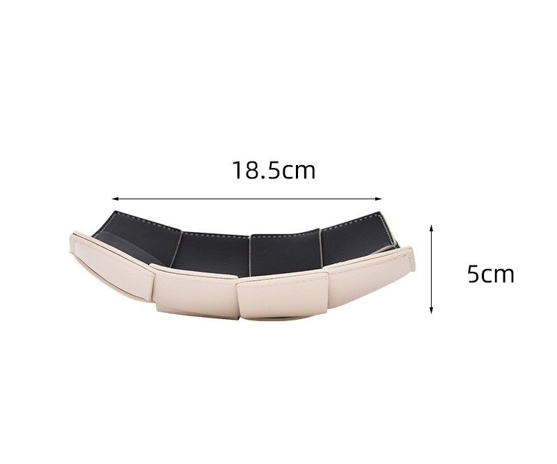 High aesthetic value double-sided woven leather storage tray, if the entrance is a tray, lipstick, cosmetics, jewelry storage box_voghion.com