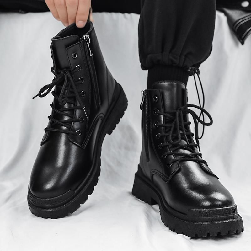 Fashionable British Style Motorcycle Boots for Men_voghion.com
