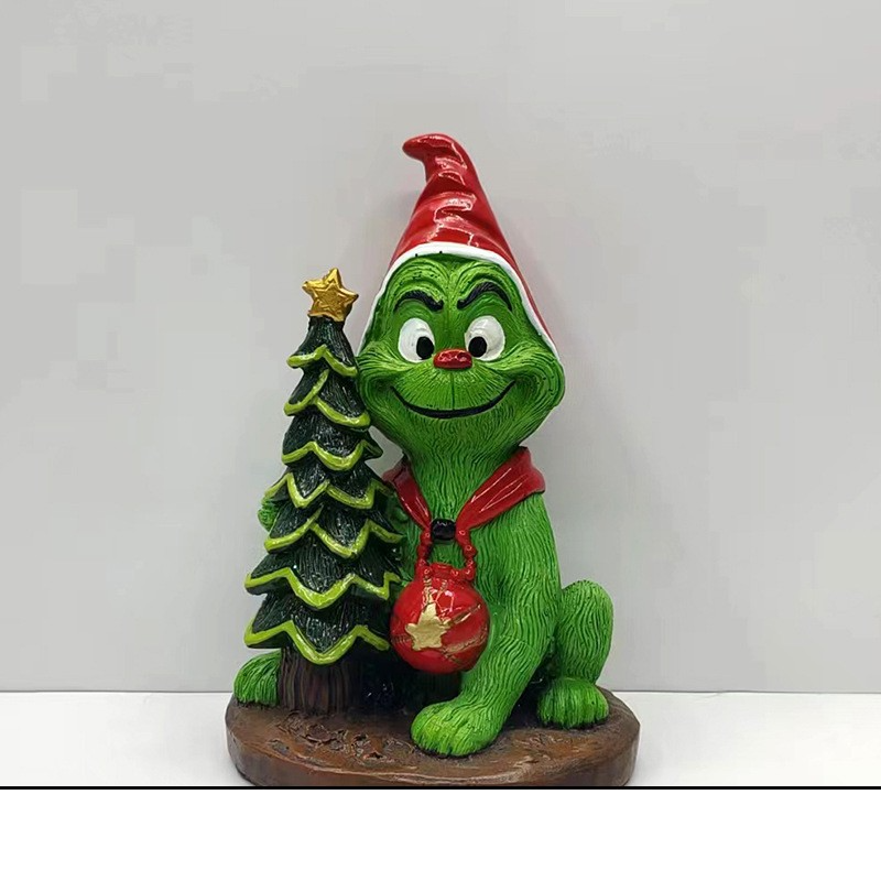 Christmas Grinch Green Monster Christmas tree pendant Christmas decoration creative resin crafts ornaments_voghion.com