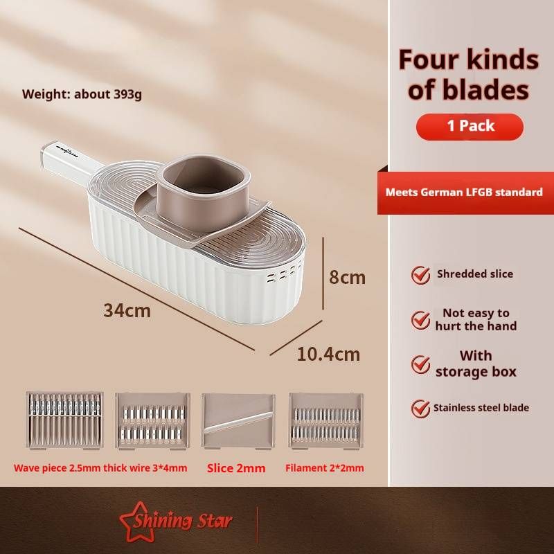 Handheld Rotary Vegetable Slicer - Multi-Function Kitchen Mandoline For Shredding Grating & Slicing - Compact & Easy To Use​​_voghion.com