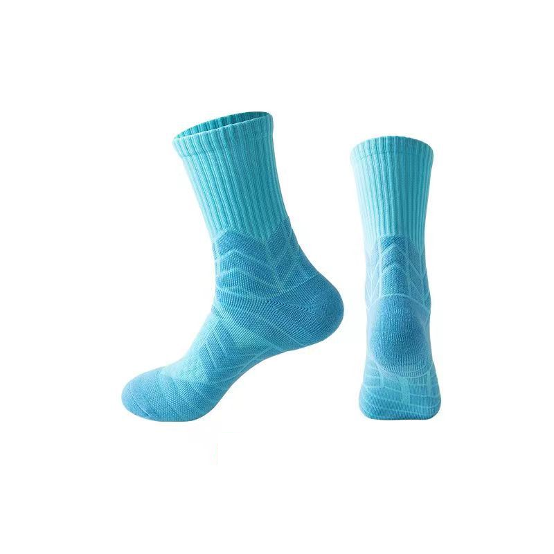 Men's Long Socks Cotton Mid Tube Sports Socks Terry High Top Basketball Socks Sweat Absorbent Breathable Versatile Towel Football Socks_voghion.com
