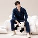 Men's Spring/Autumn New Long Sleeve Autumn/Winter Thin Men's Loose Large Size Home Clothes Set Pure Cotton Pajamas_voghion.com
